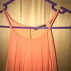 Peach/coral flowy sheer &lined dress